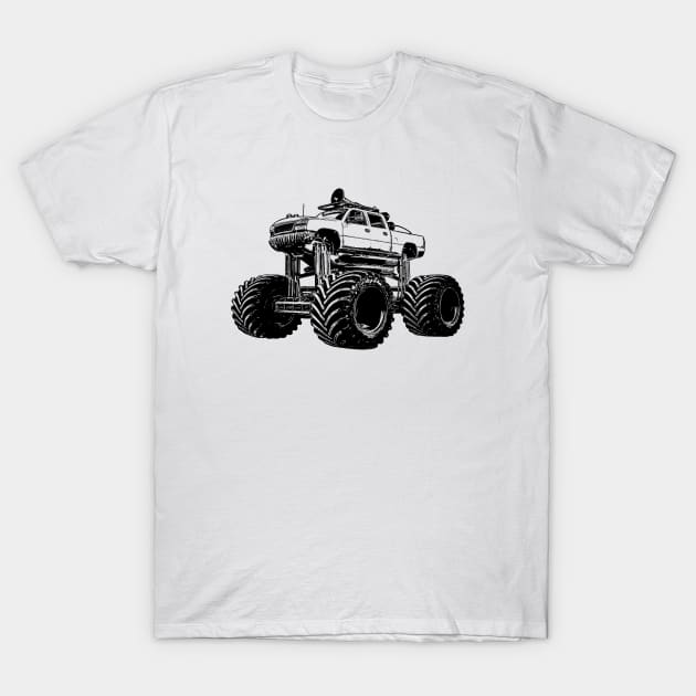 Monster Truck Silhouette T-Shirt by KAM Std